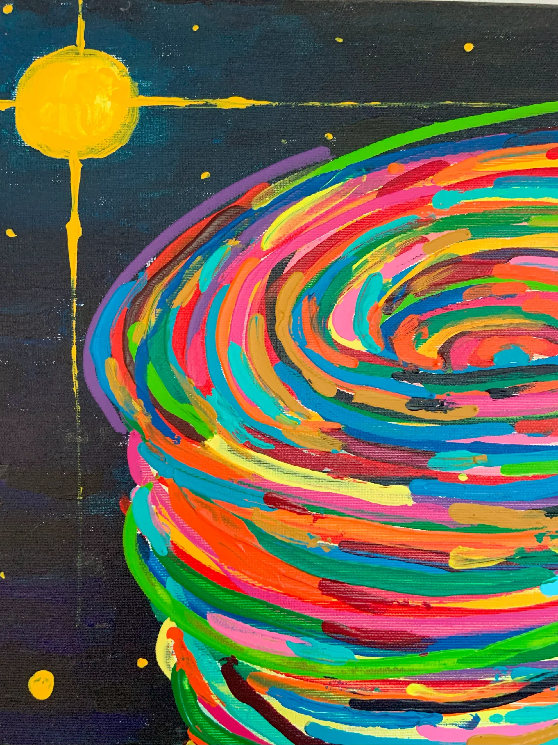 Ruhe, Acryl auf Leinwand, 60 × 80 × 1.6 cm, Detailaufnahme