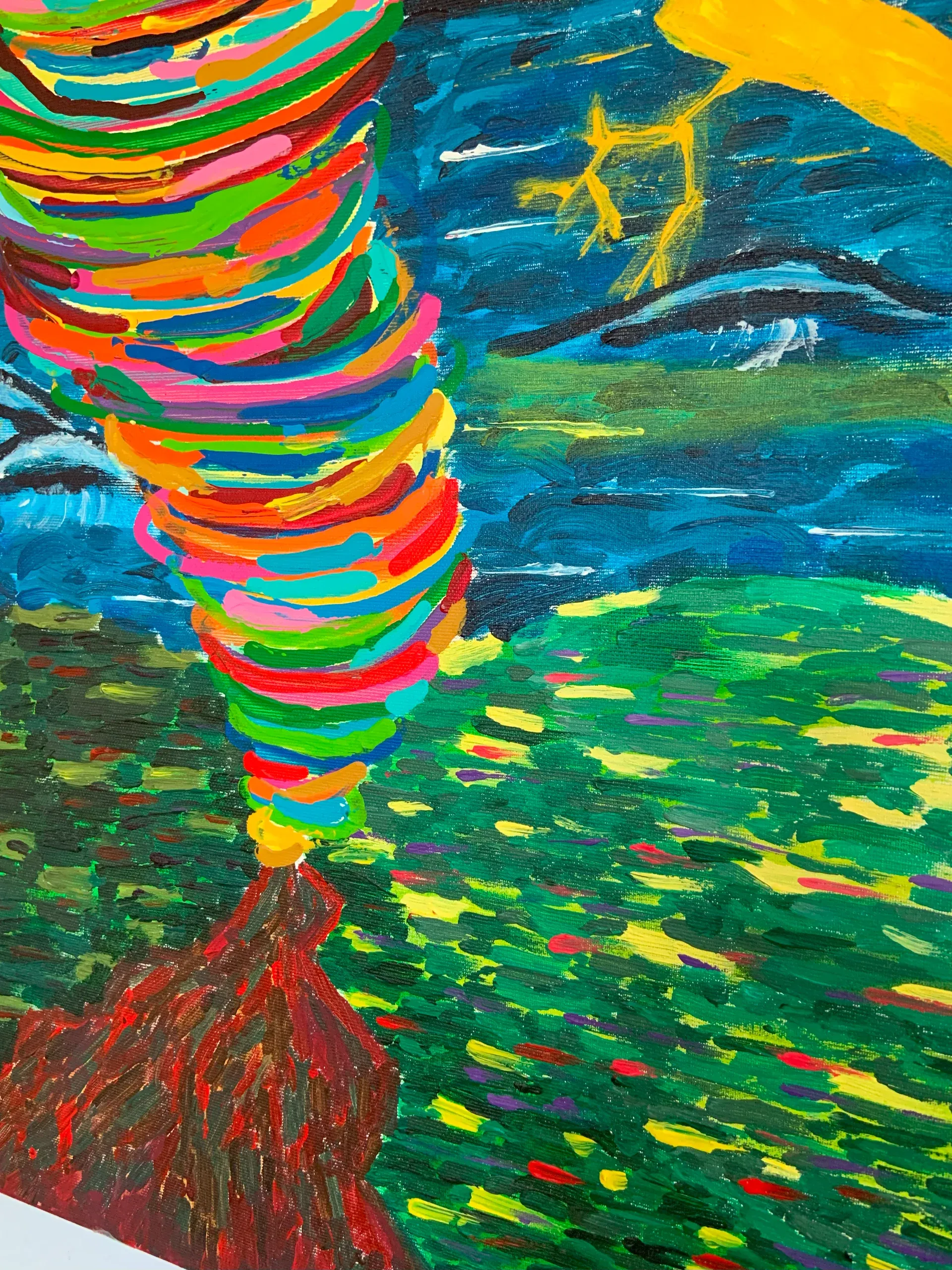 Ruhe, Acryl auf Leinwand, 60 × 80 × 1.6 cm, Detailaufnahme