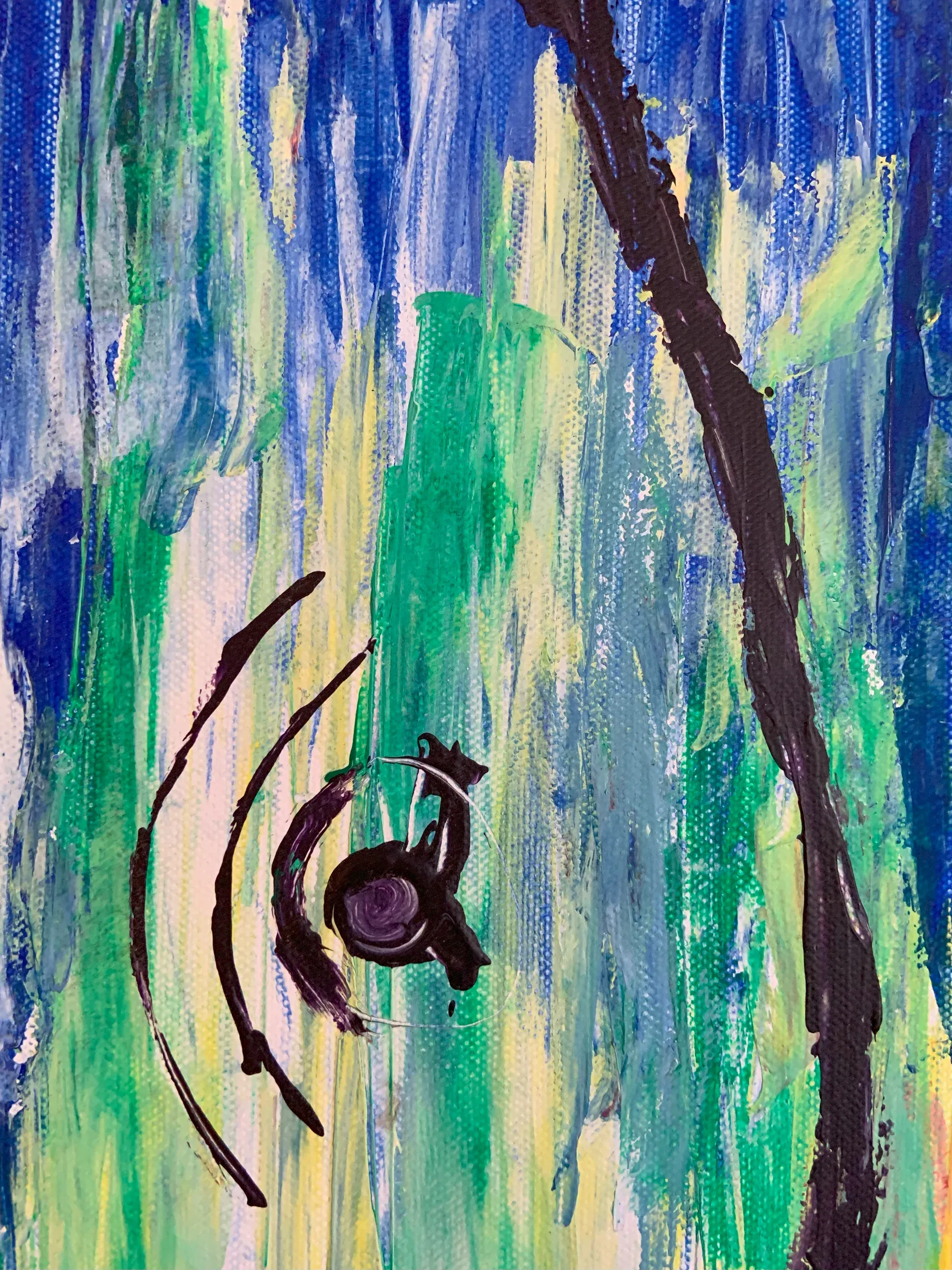 Connect, Acryl auf Leinwand, 20 × 100 × 3.5 cm, Detailaufnahme