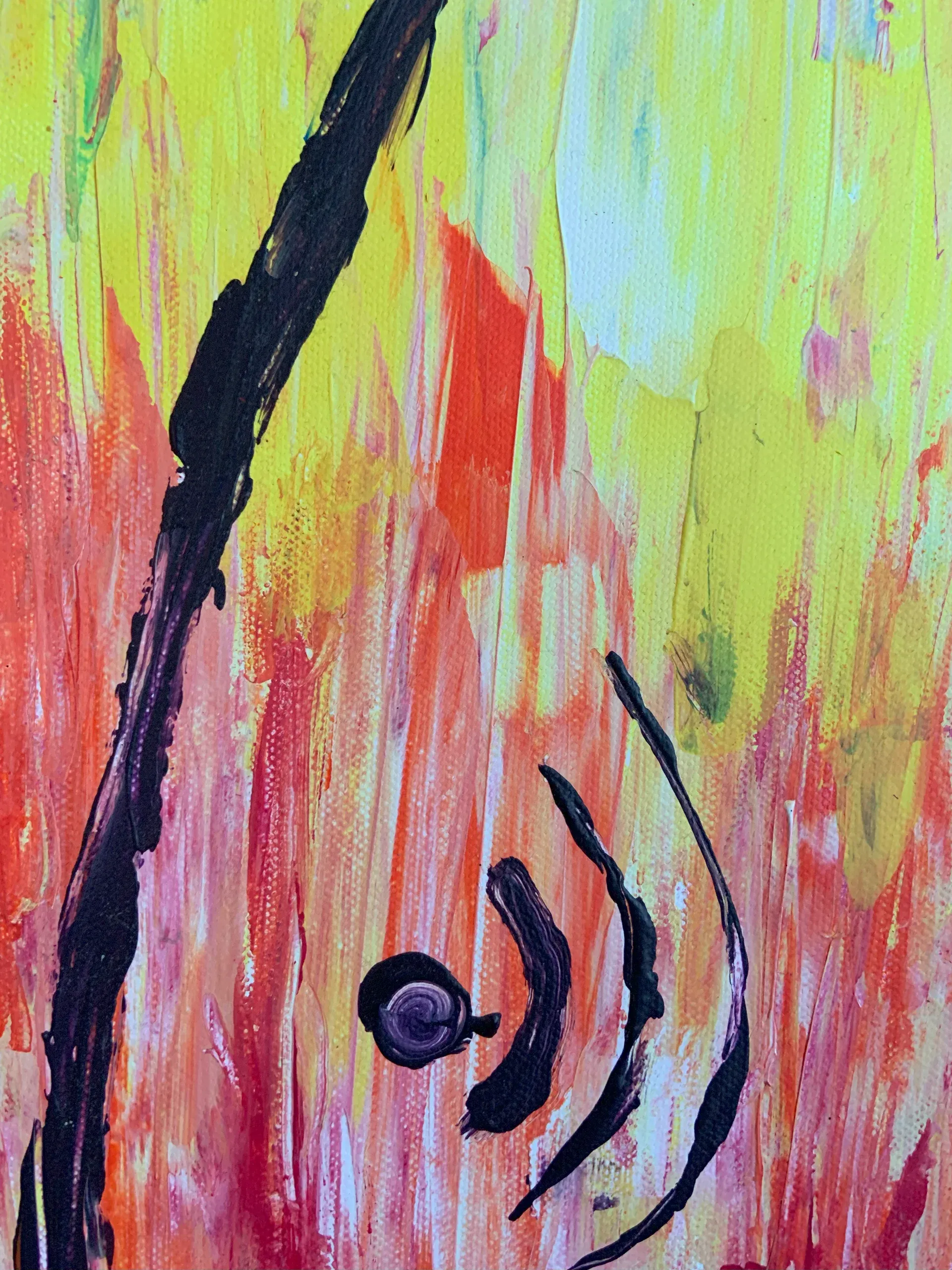 Connect, Acryl auf Leinwand, 20 × 100 × 3.5 cm, Detailaufnahme