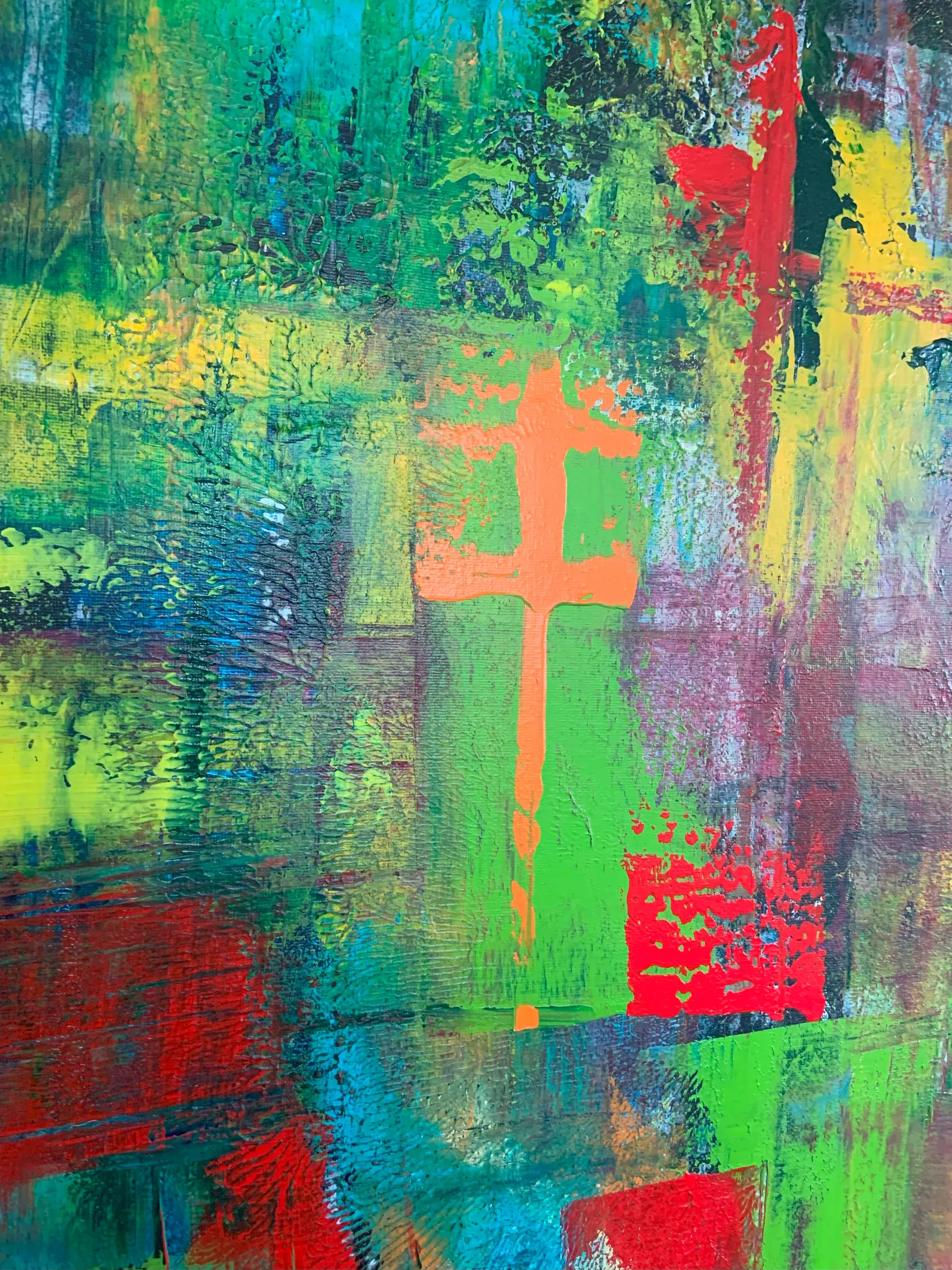 Aufmerksam, Acryl auf Leinwand, 60 × 80 × 1.6 cm, Detailaufnahme