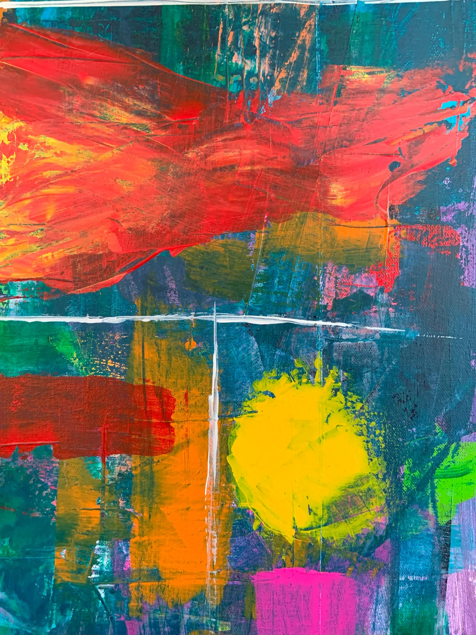 Metamorphise, Acryl auf Leinwand, 70 × 100 × 1.6 cm, Detailaufnahme