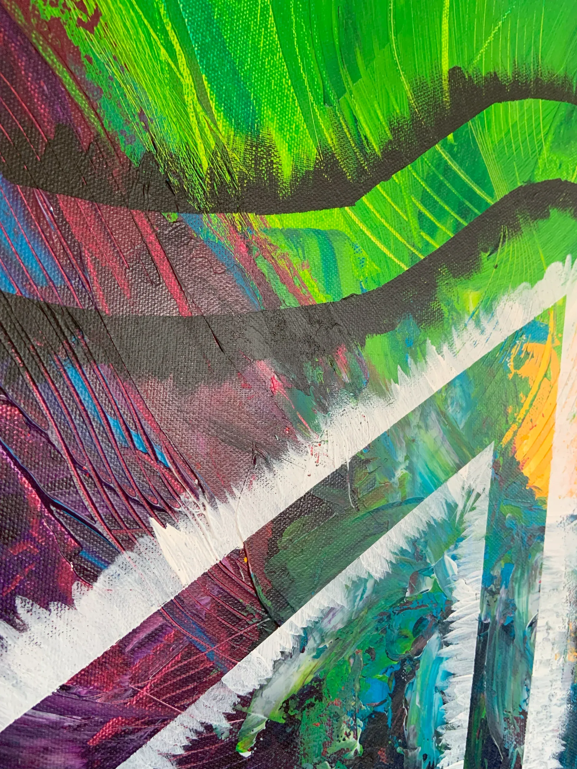 Lauf der Dinge, Acryl auf Leinwand, 50 × 70 × 1.6 cm, Detailaufnahme