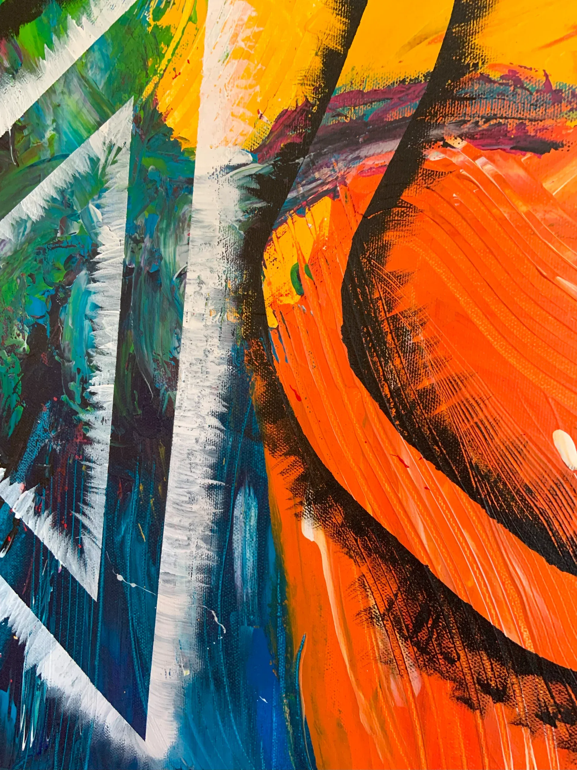 Lauf der Dinge, Acryl auf Leinwand, 50 × 70 × 1.6 cm, Detailaufnahme