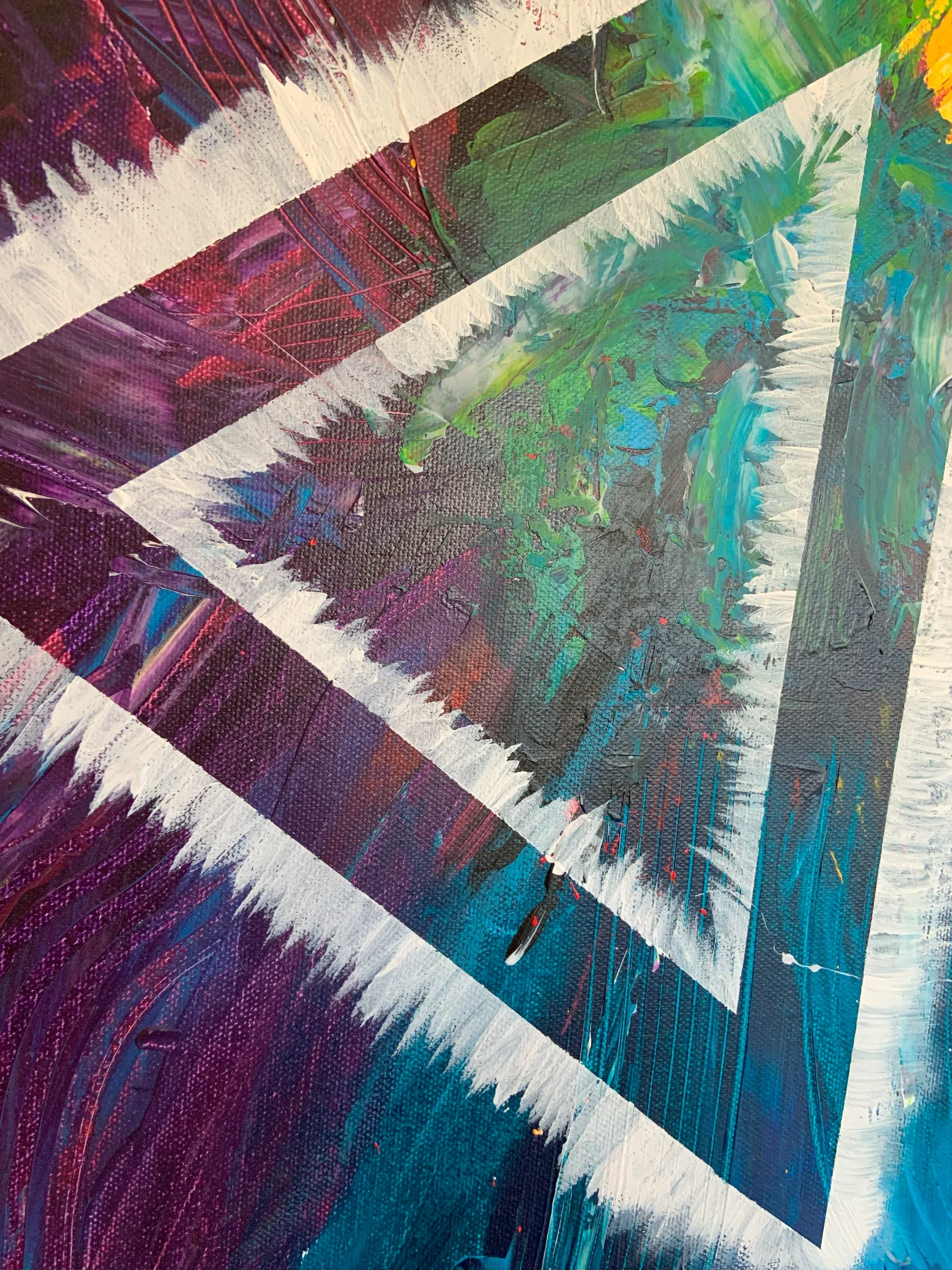 Lauf der Dinge, Acryl auf Leinwand, 50 × 70 × 1.6 cm, Detailaufnahme