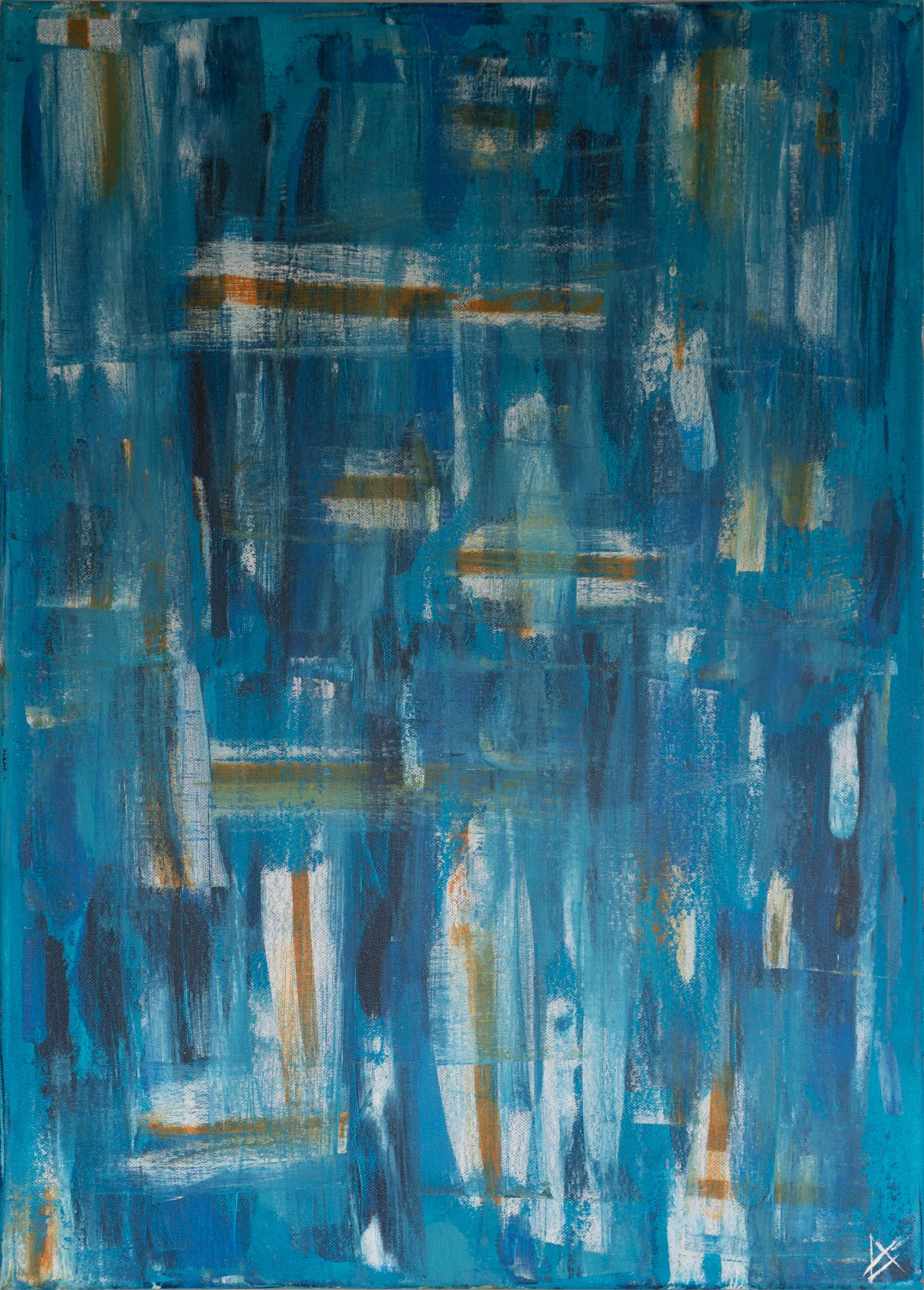Konsequent Blau, Acryl auf Leinwand, 50 × 70 cm