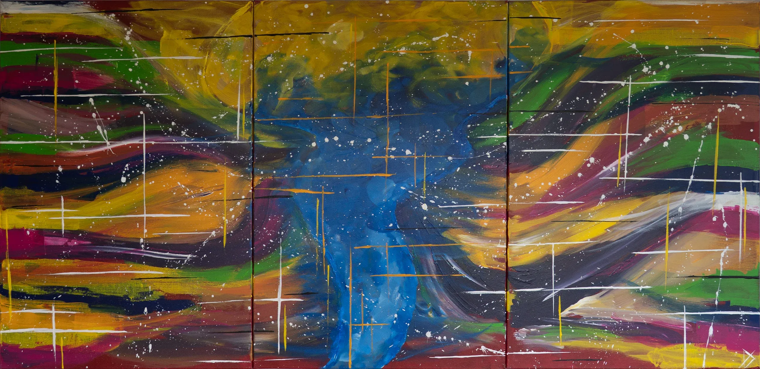 Skurril, Acryl auf Leinwand, 210 × 100 cm