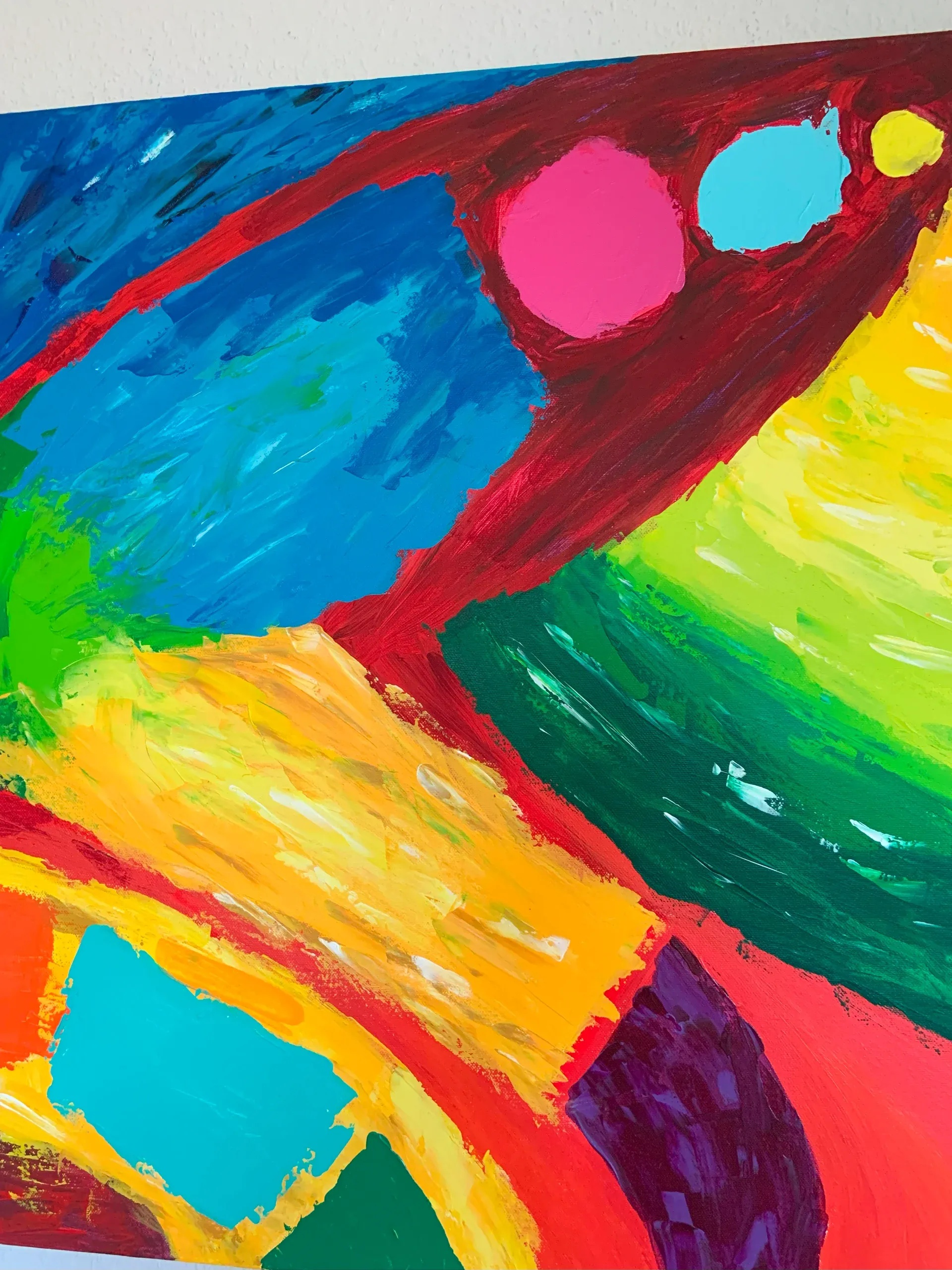 Frühling, Acryl auf Leinwand, 100 × 70 × 1.6 cm, Detailaufnahme