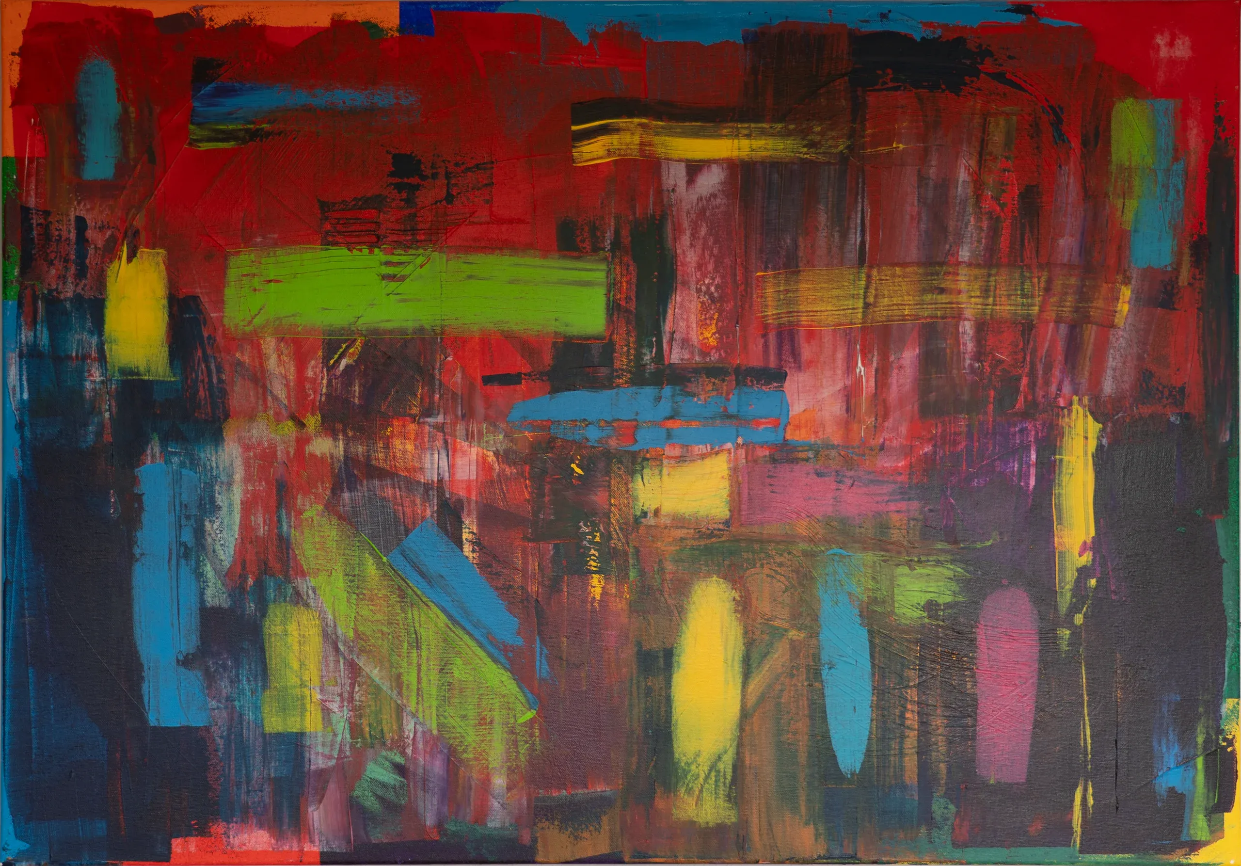 System, Acryl auf Leinwand, 100 × 70 cm