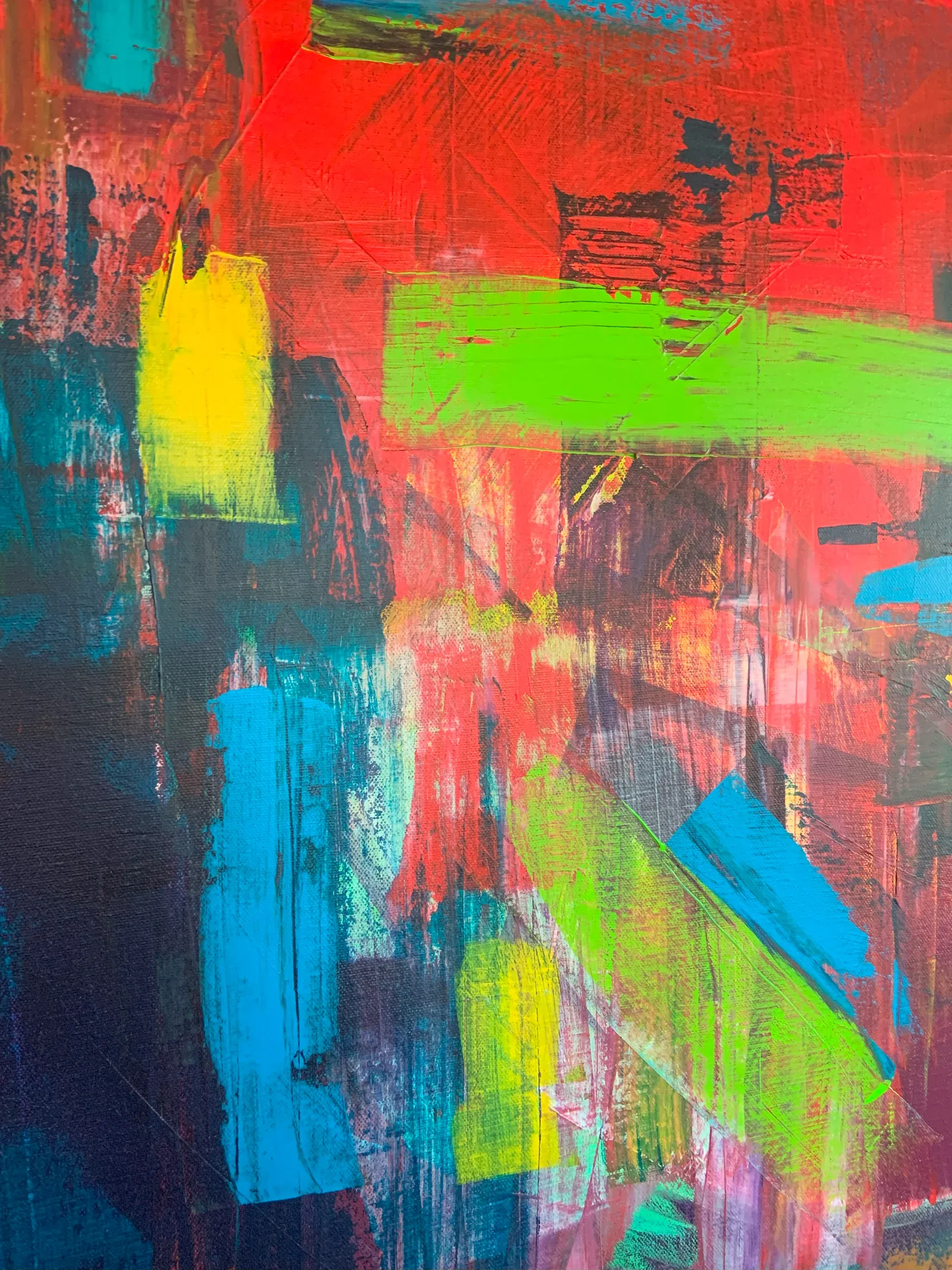 System, Acryl auf Leinwand, 100 × 70 × 1.6 cm, Detailaufnahme