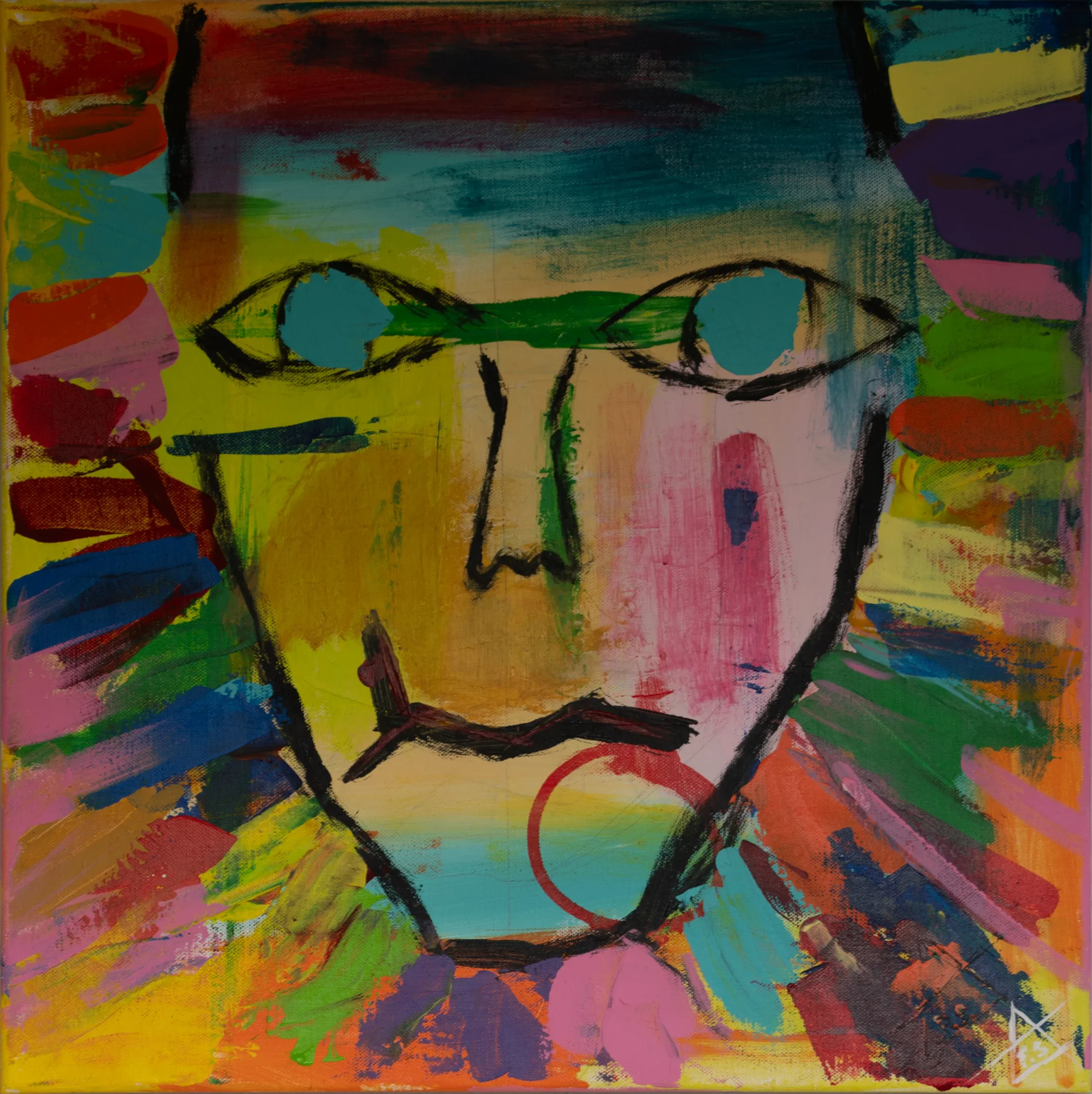 Fokus, Acryl auf Leinwand, 50 × 50 cm