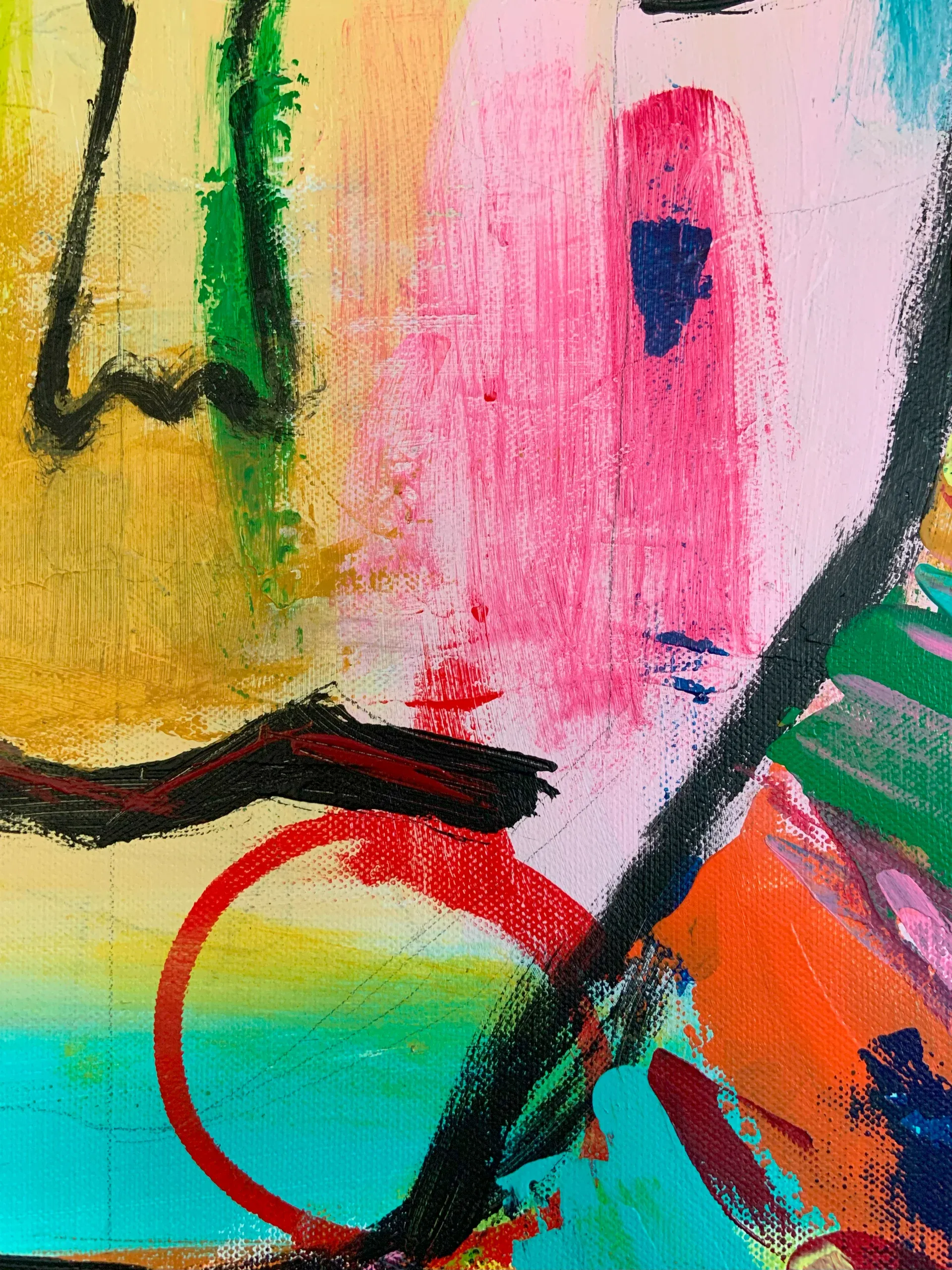 Fokus, Acryl auf Leinwand, 50 × 50 × 1.6 cm, Detailaufnahme