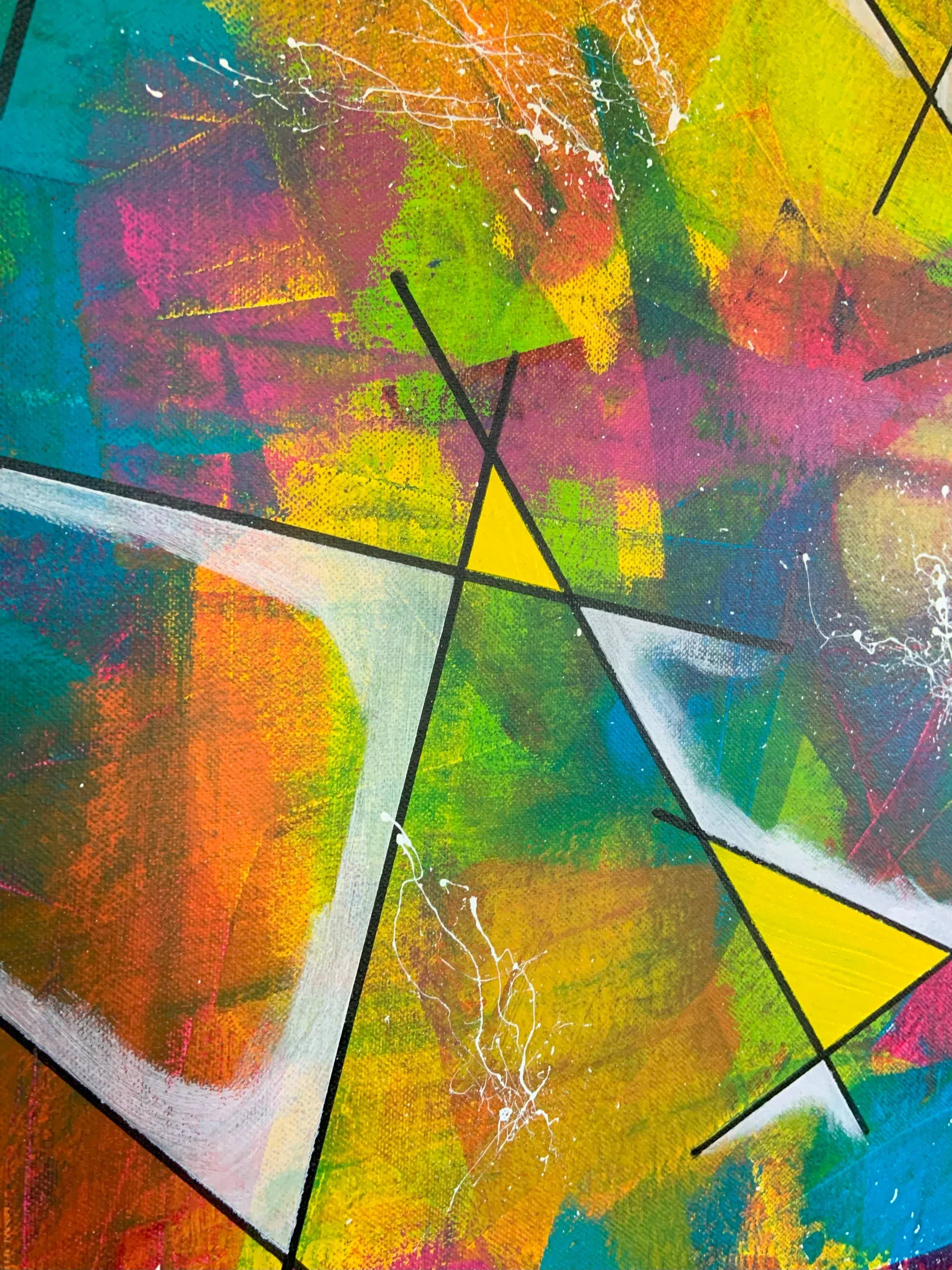 Impulsiv, Acryl auf Leinwand, 50 × 70 × 1.6 cm, Detailaufnahme