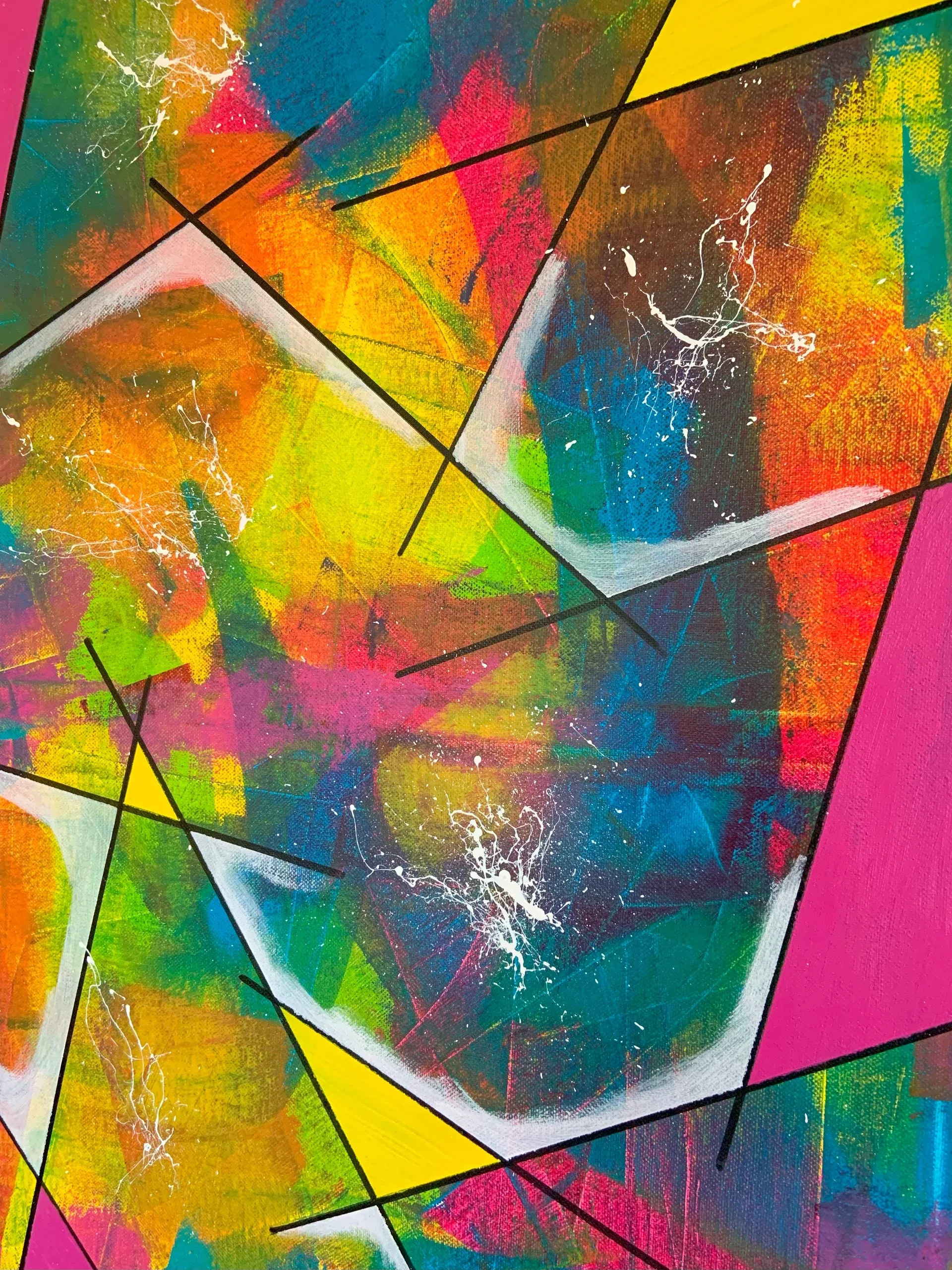 Impulsiv, Acryl auf Leinwand, 50 × 70 × 1.6 cm, Detailaufnahme