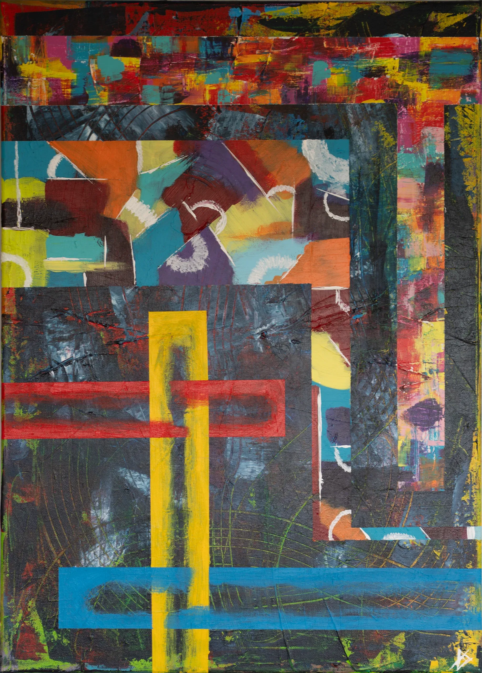Getrennt, Acryl auf Leinwand, 50 × 70 cm
