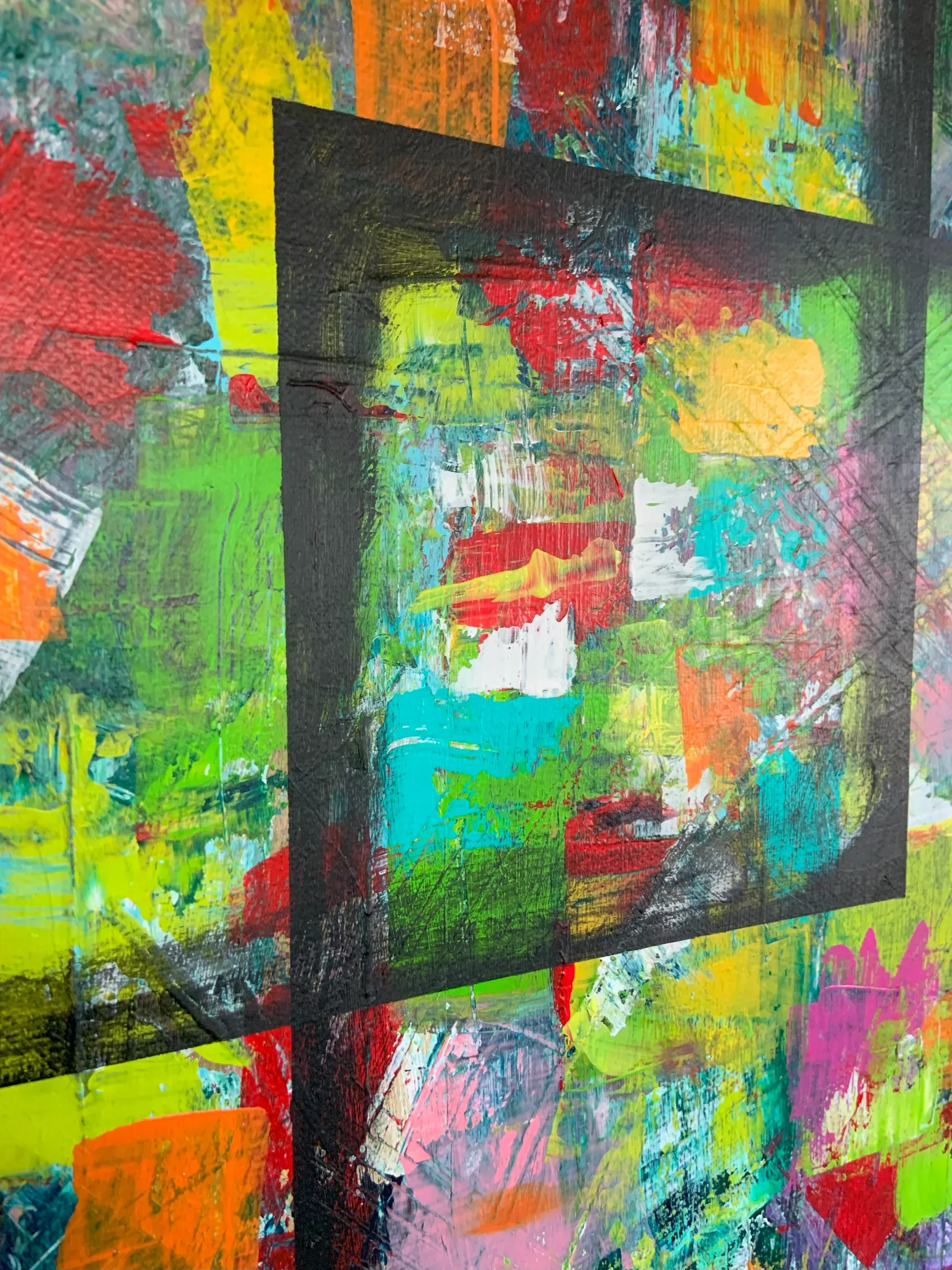 Allein, Acryl auf Leinwand, 50 × 70 × 1.6 cm, Detailaufnahme