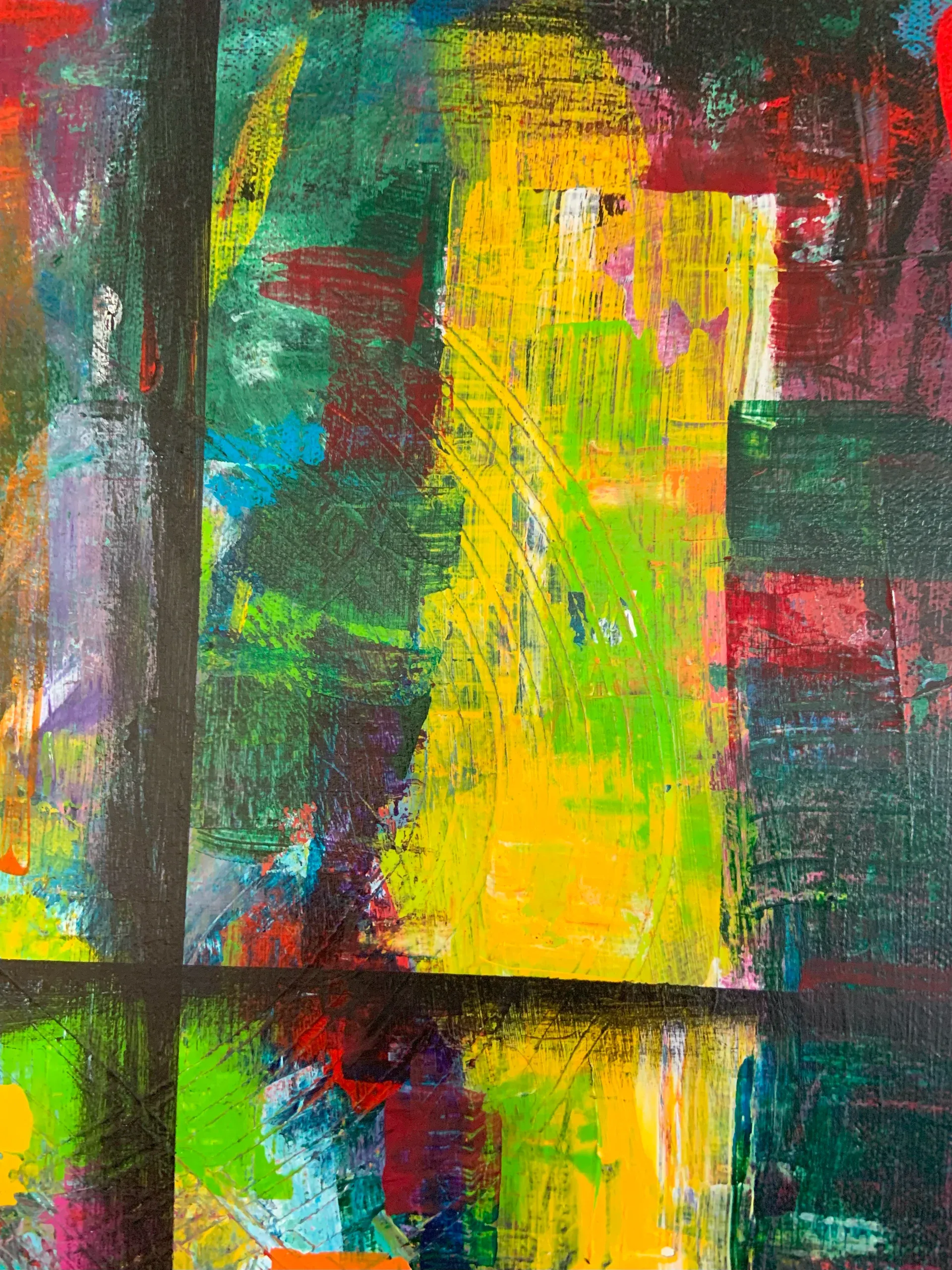 Allein, Acryl auf Leinwand, 50 × 70 × 1.6 cm, Detailaufnahme