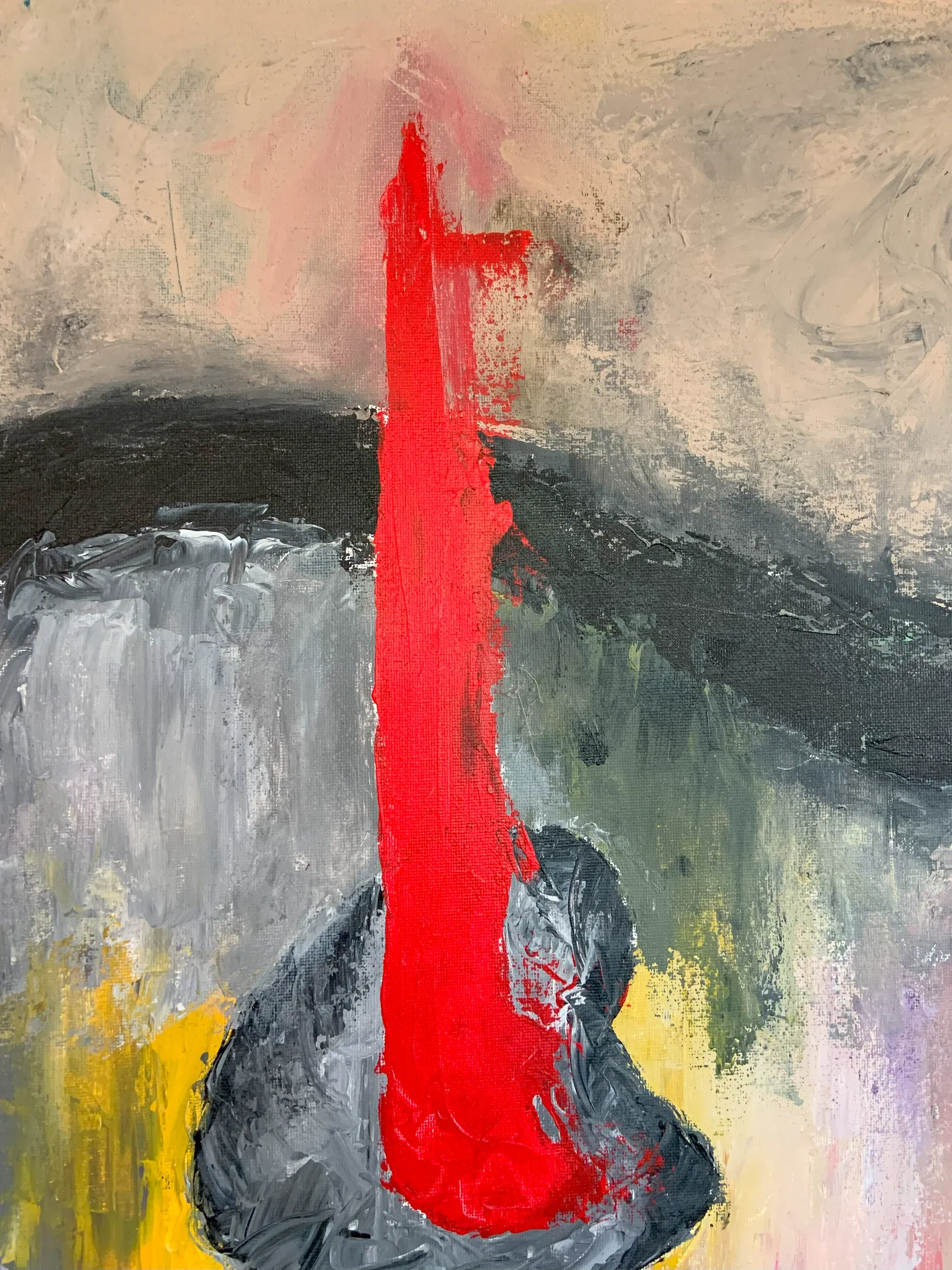 STAY, Acryl auf Leinwand, 50 × 50 × 1.6 cm, Detailaufnahme