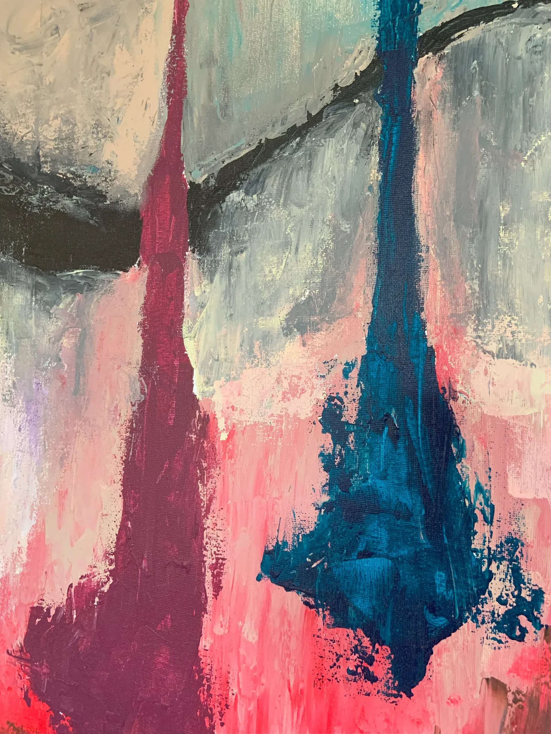 STAY, Acryl auf Leinwand, 50 × 50 × 1.6 cm, Detailaufnahme