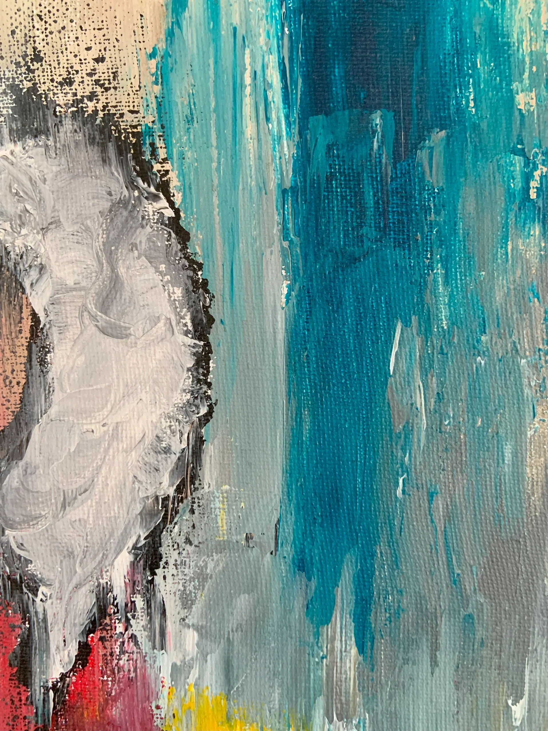 Mirror, Acryl auf Leinwand, 20 × 50 × 1.7 cm, Detailaufnahme