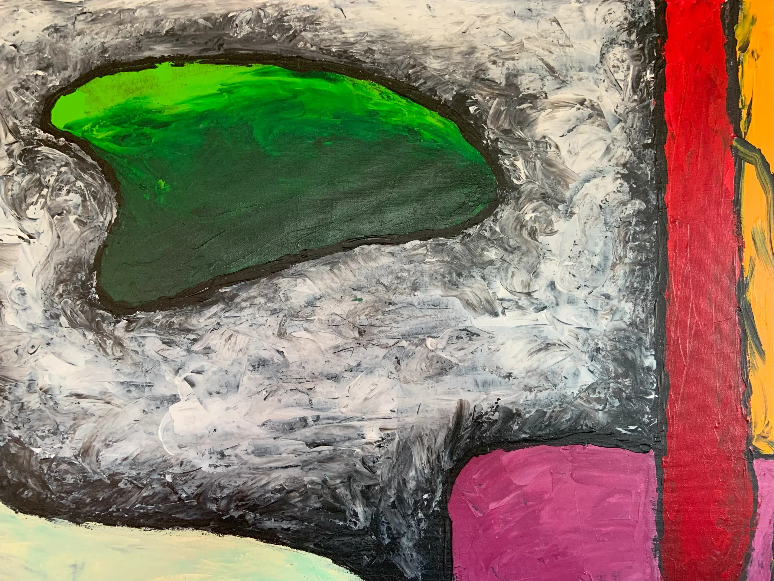 Flow, Acryl auf Leinwand, 80 × 80 × 1.6 cm, Detailaufnahme