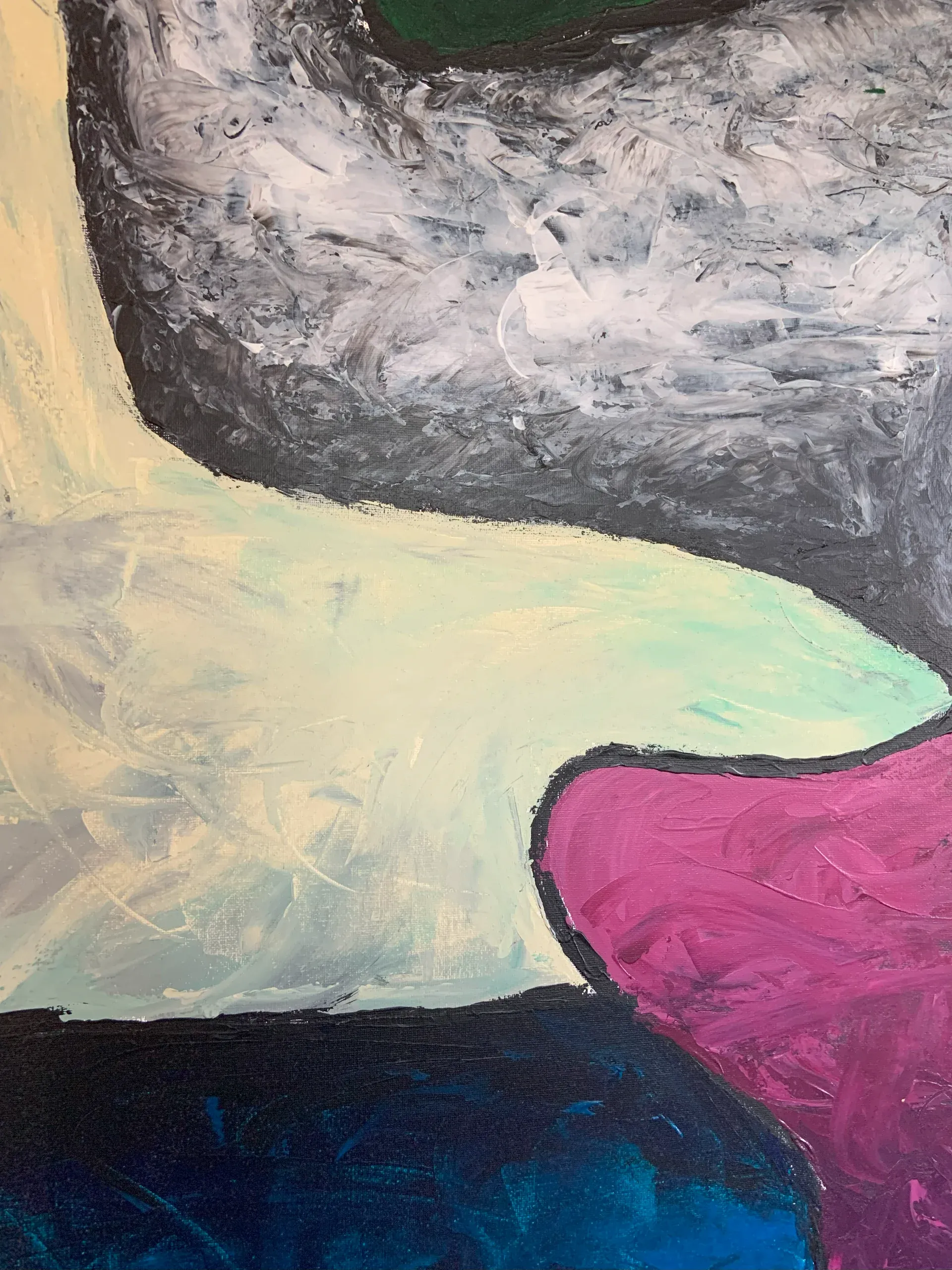 Flow, Acryl auf Leinwand, 80 × 80 × 1.6 cm, Detailaufnahme