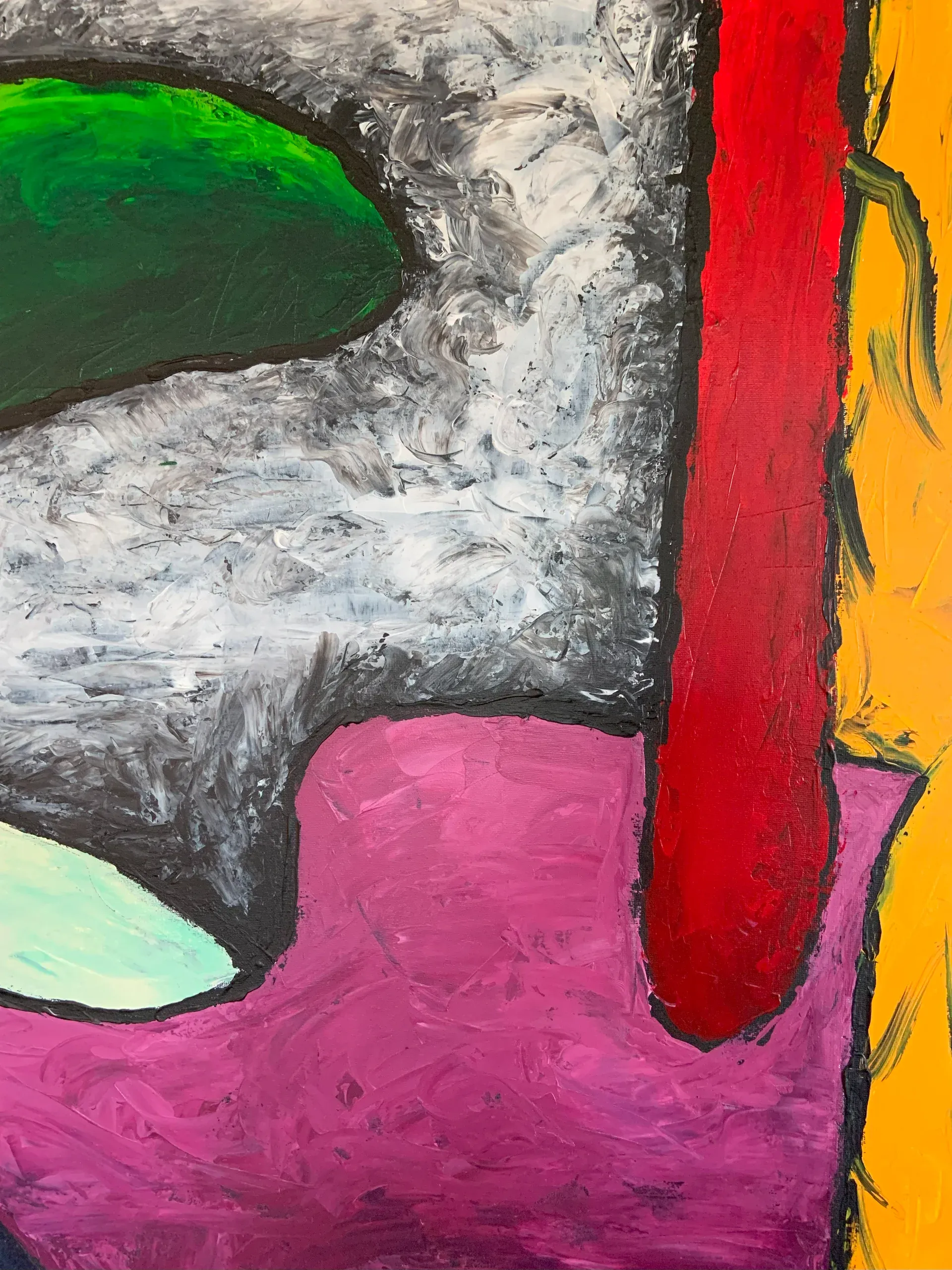 Flow, Acryl auf Leinwand, 80 × 80 × 1.6 cm, Detailaufnahme