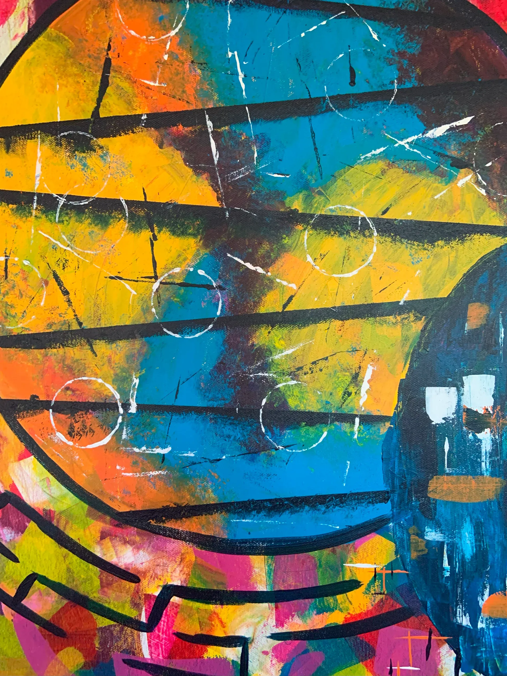 InterStella, Acryl auf Leinwand, 120 × 90 × 2.2 cm, Detailaufnahme