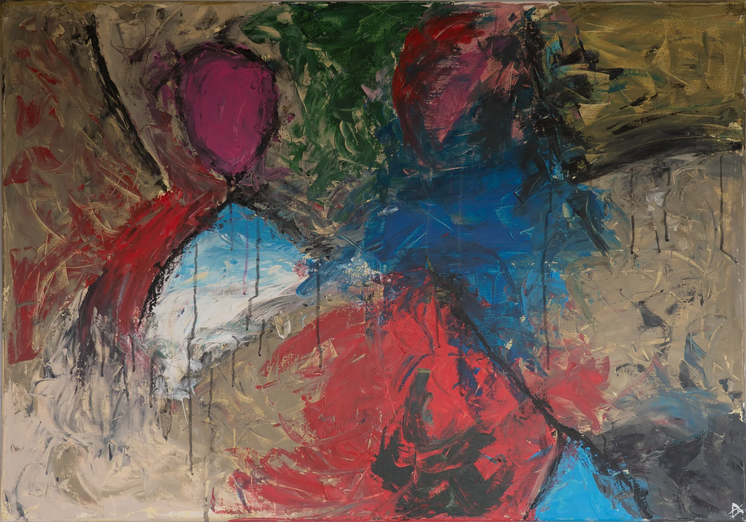 Unterwegs, Acryl auf Leinwand, 100 × 70 cm