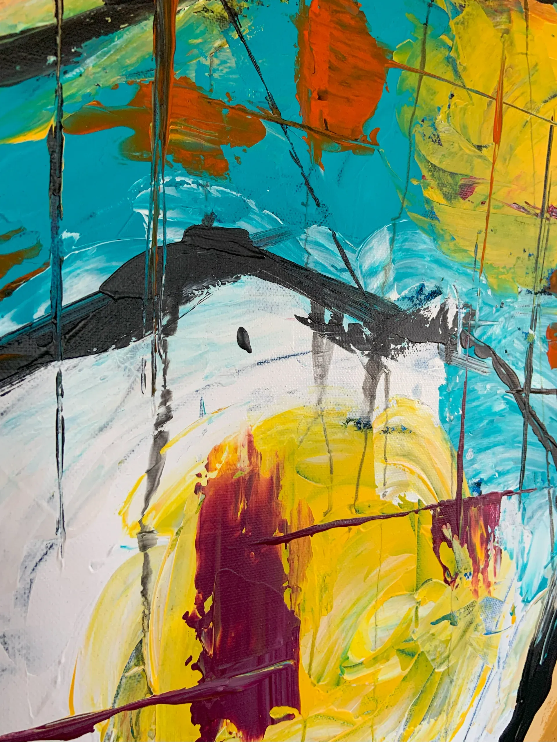 Kampf, Acryl auf Leinwand, 50 × 70 × 1.6 cm, Detailaufnahme