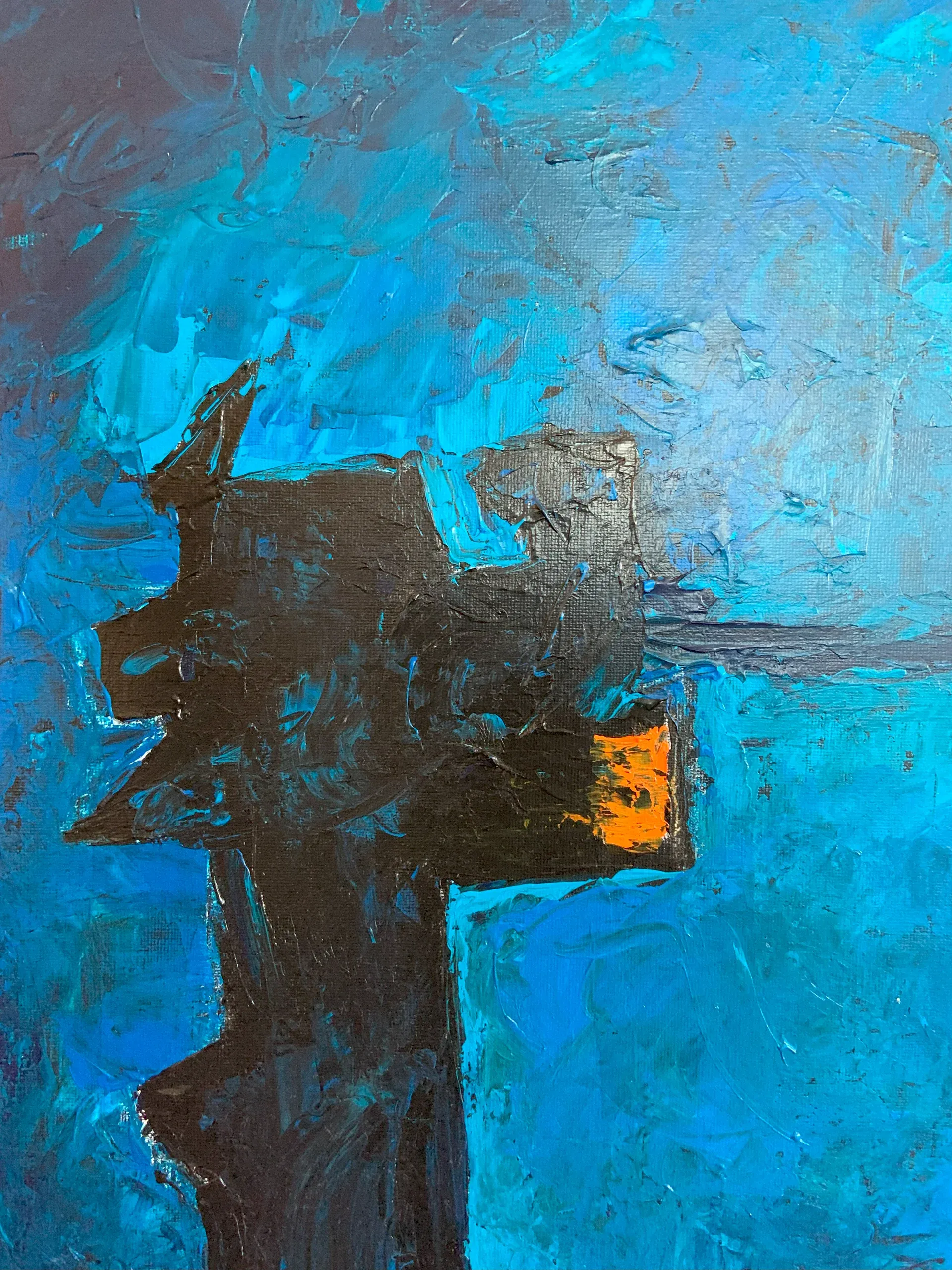 Geborgenheit, Acryl auf Leinwand, 80 × 80 × 1.6 cm, Detailaufnahme