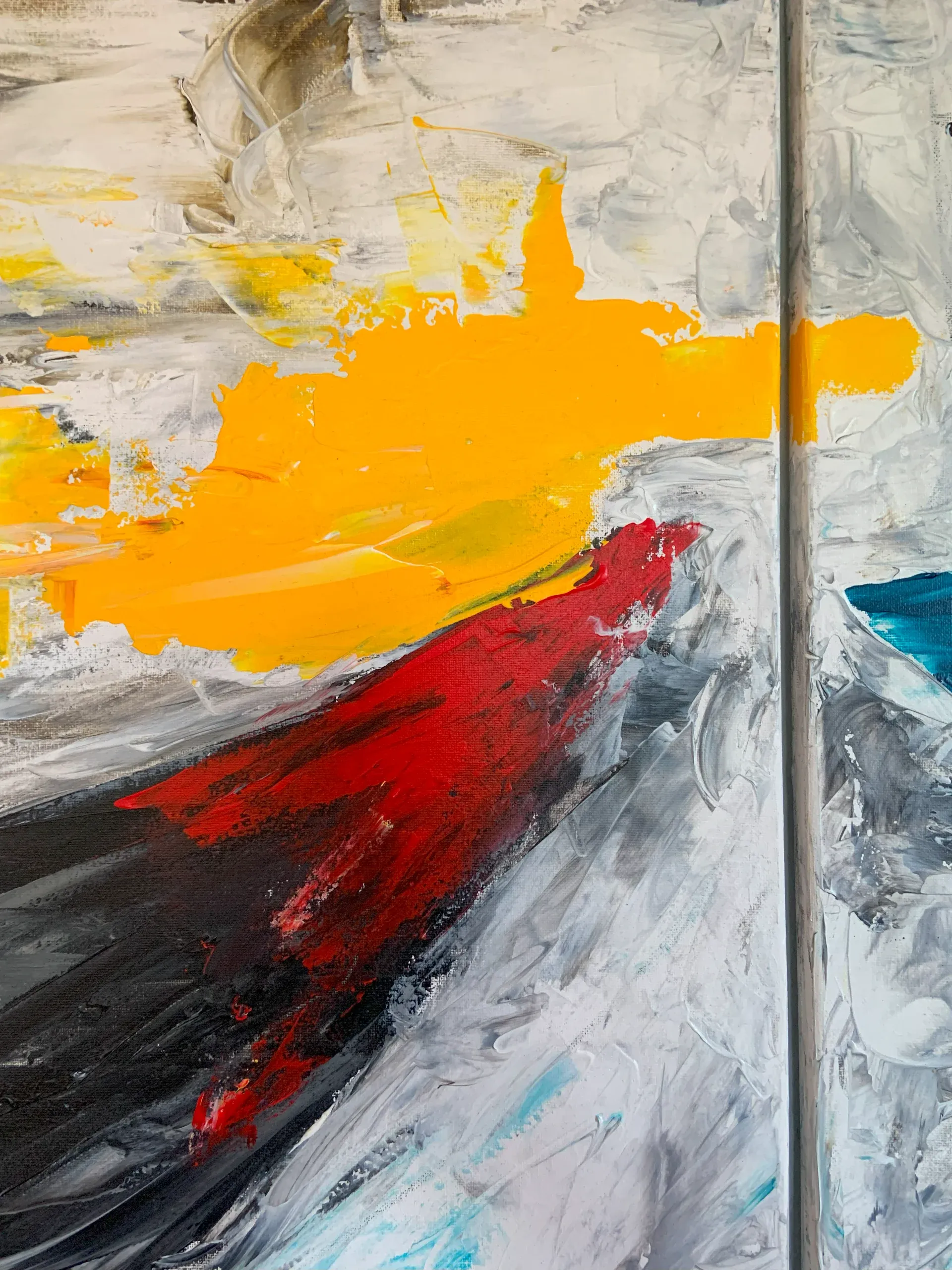 Spirit, Acryl auf Leinwand, 180 × 80 × 1.9 cm, Detailaufnahme