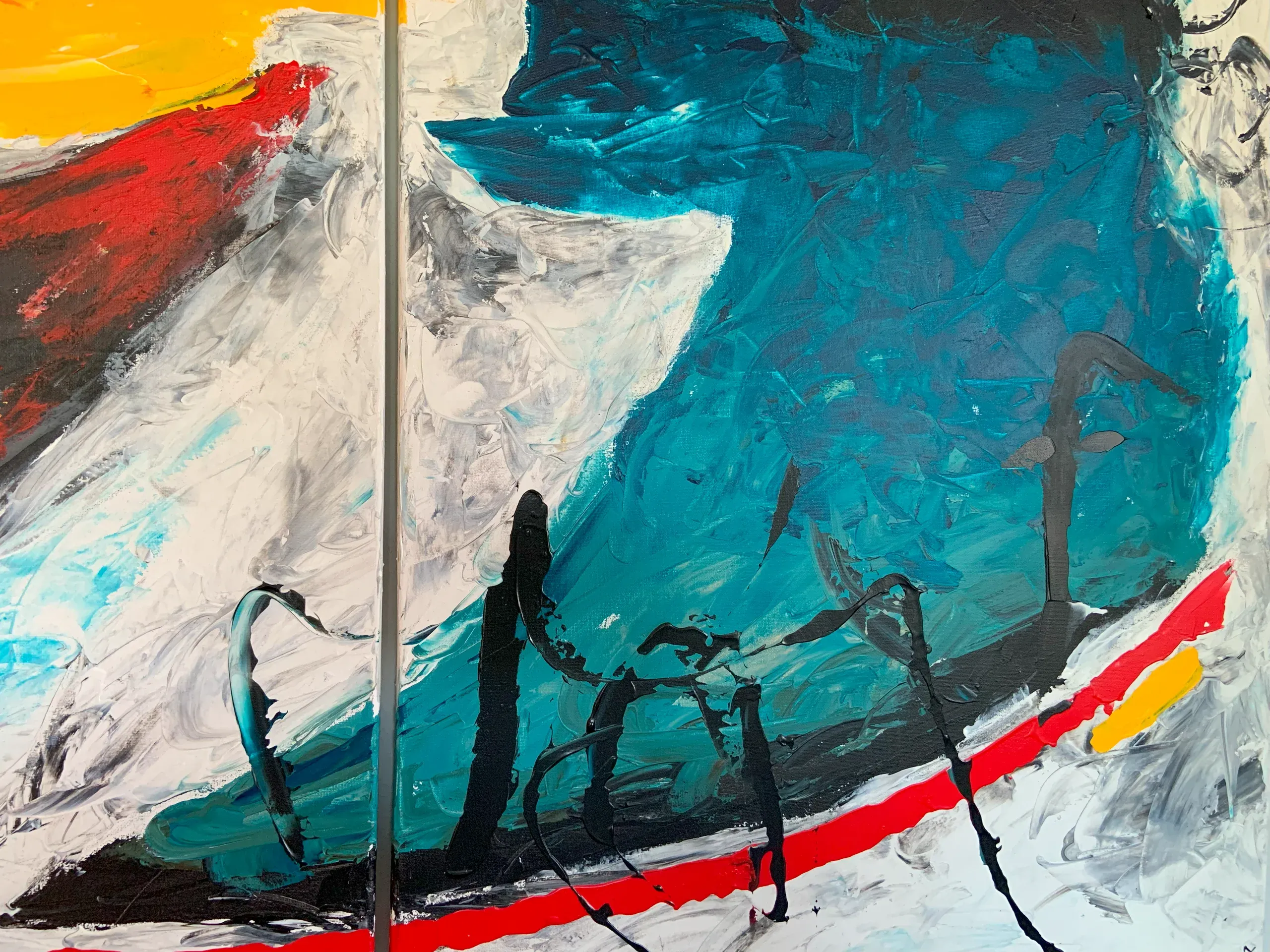 Spirit, Acryl auf Leinwand, 180 × 80 × 1.9 cm, Detailaufnahme
