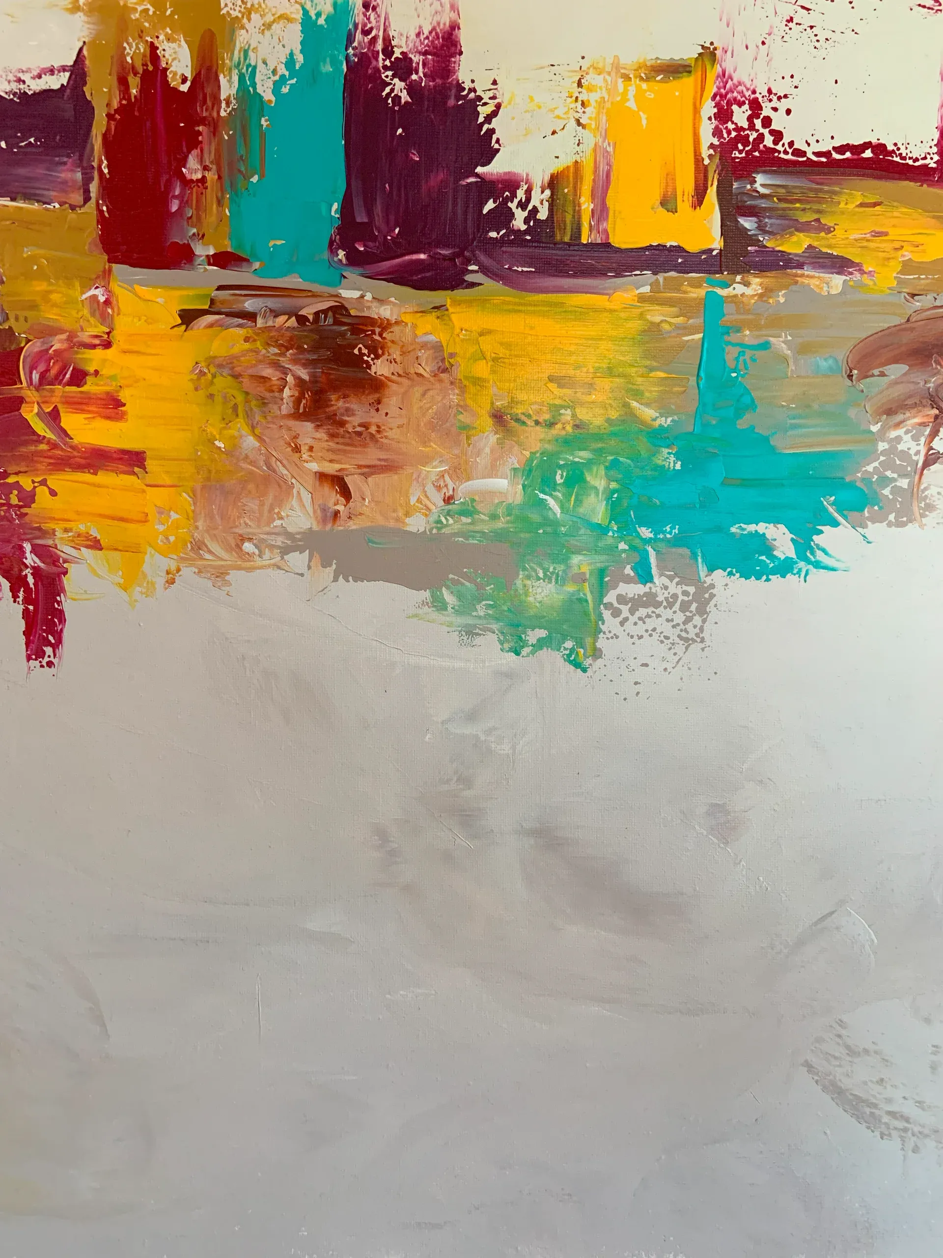 Frieden, Acryl auf Leinwand, 80 × 80 × 1.6 cm, Detailaufnahme