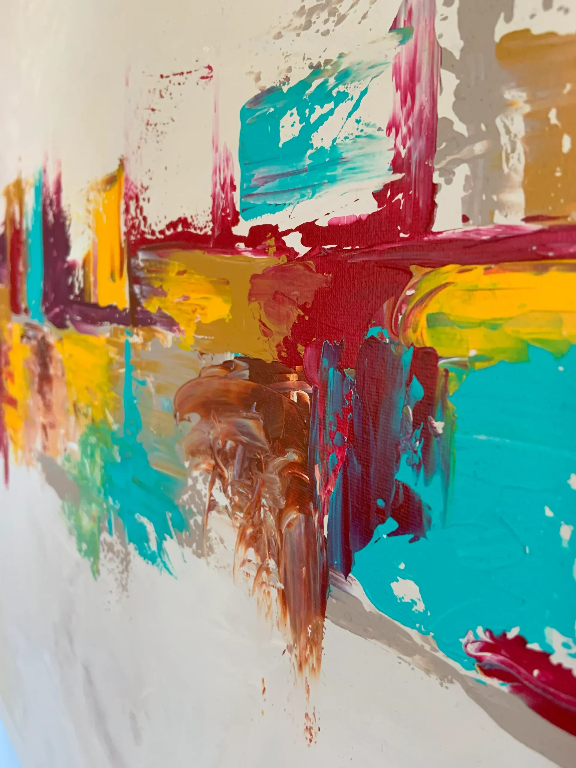 Frieden, Acryl auf Leinwand, 80 × 80 × 1.6 cm, Detailaufnahme